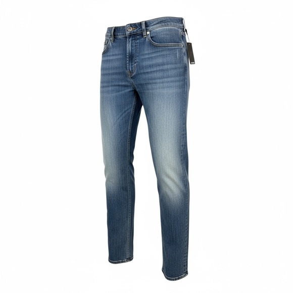 7 for all mankind AIRWEFT DENIM THE STRAIGHT jeans size 31 medium stretch - Picture 2 of 15